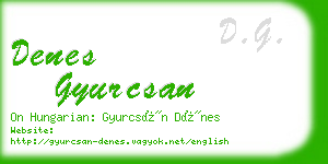 denes gyurcsan business card